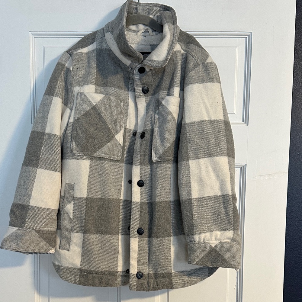 Urban Republic Kids Plaid Jacket in Gray and Cream